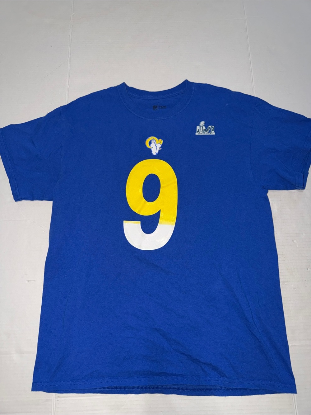 Royal Blue NFL Los Angeles Rams Matthew Stafford #9 T-shirt